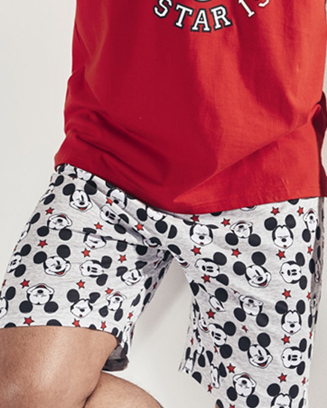 Pijama de hombre Mickey Mouse de Disney de algodón 100% • Interior