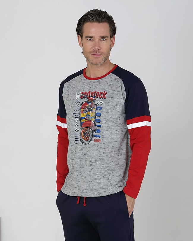 Pijama de hombre estampado Vespa de Massana de algodón 100% • Ropa Interior  Pareja