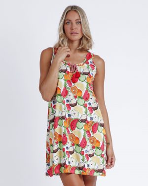 Playera y vestido de verano estampado de frutas
