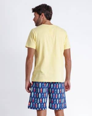 Pijama veraniego estampado surfero de hombre